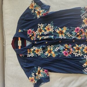 Scotch & Soda Floral Navy Button Down Shirt